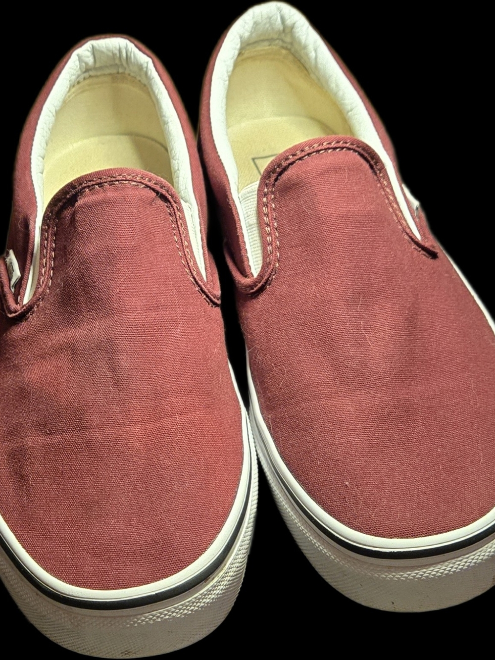 Vans Classic Slip-On Burgundy Maroon Canvas | Men 7.5 / Women 9 Good Condition.
